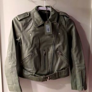 Brand New Leather All Saints Bomber Jacket